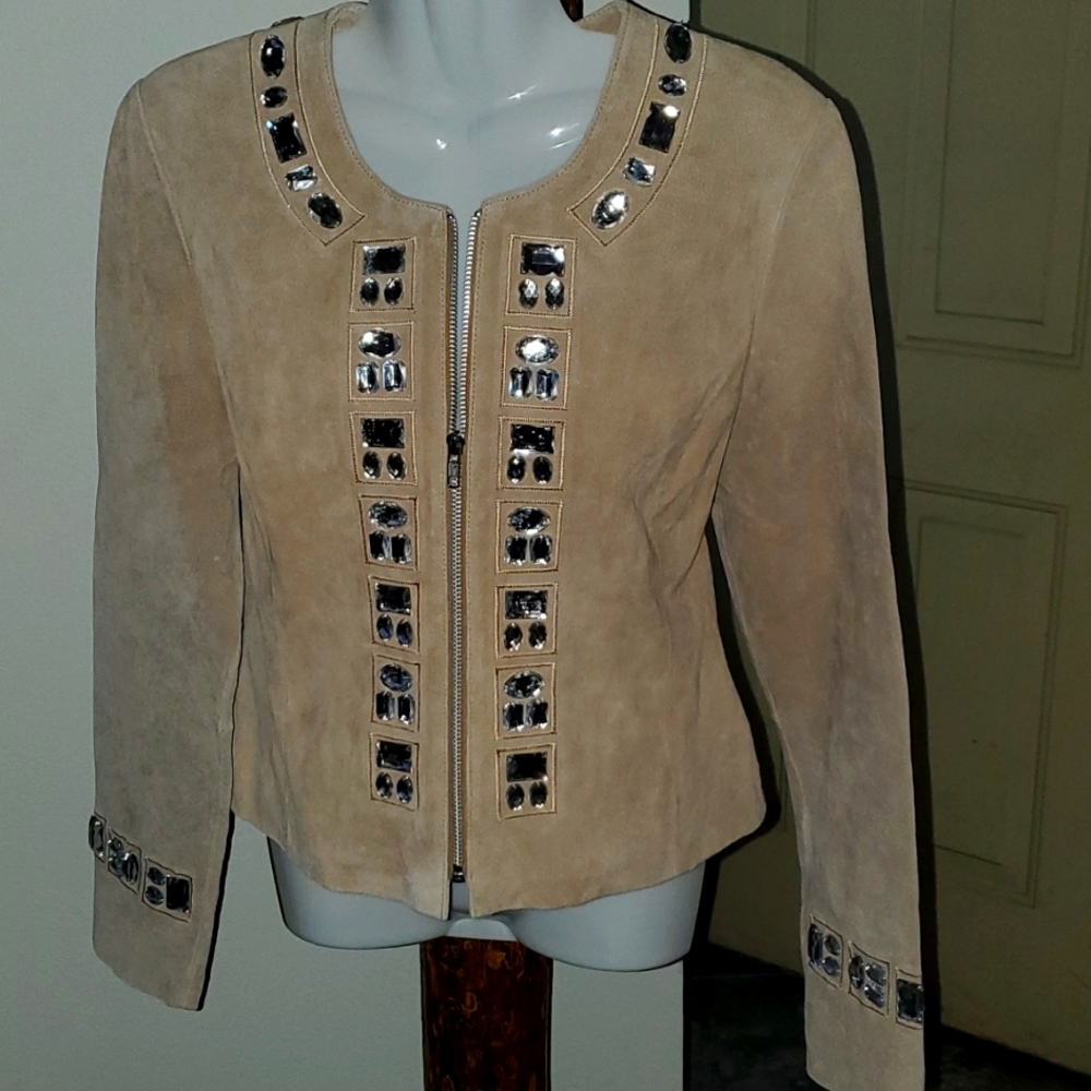 Boston Proper suede leather jacket/blazer - Picture 2 of 9